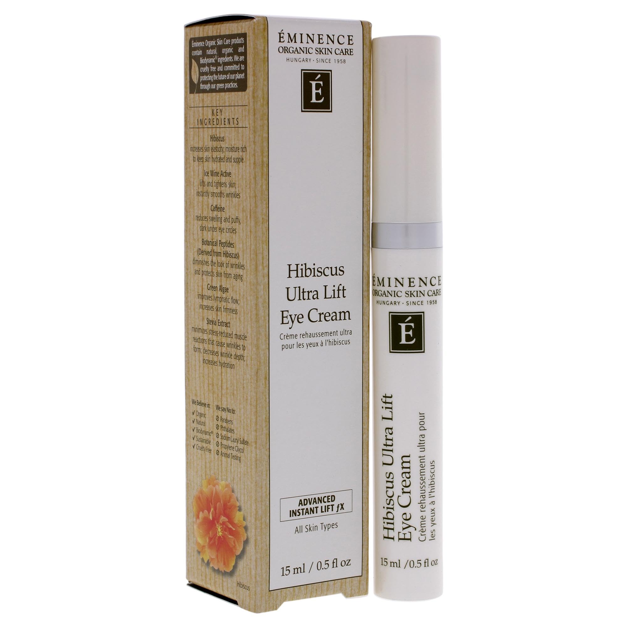 Eminence Organic Skincare Hibiscus Ultra Lift Eye Cream, 0.5 Ounce